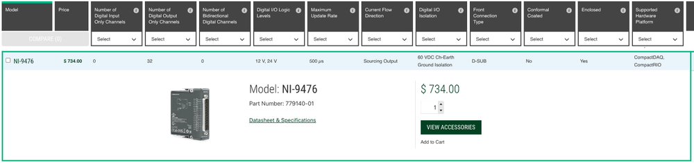 National Instruments NI 9476 cDAQ Analog Input Module, DSub