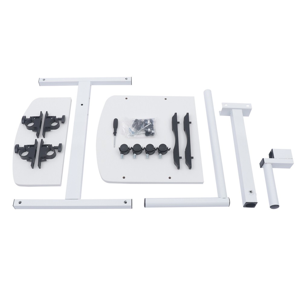 Adjustable Rolling Desk Mobile Portable Laptop Stand Cart Small Sit Standing