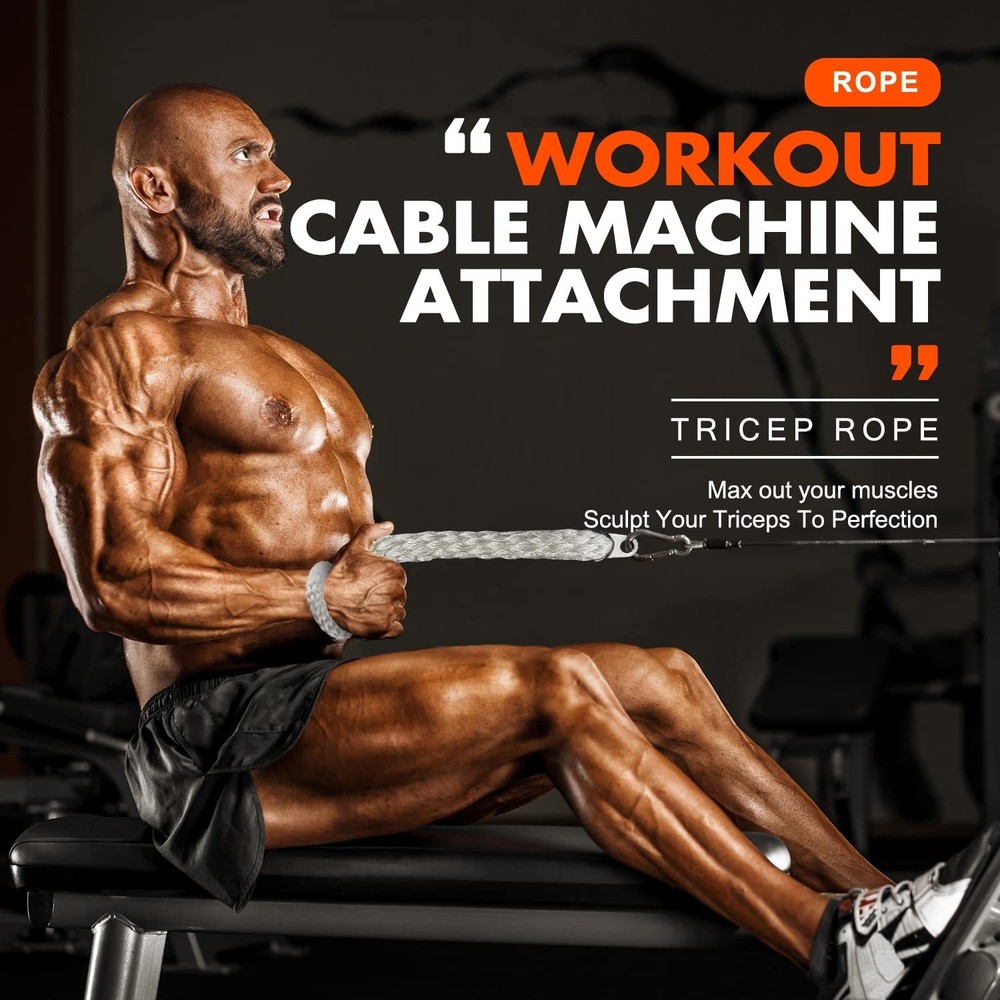 HPYGN Tricep Rope, Press Down Cable Machine Attachment Set, LAT Pulldown Atta...