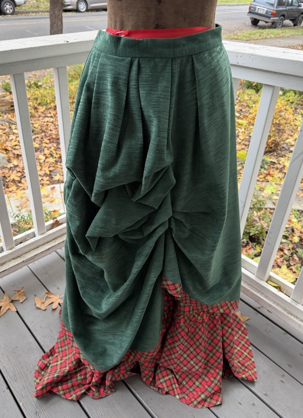 Victorian Christmas Costume 3-Piece Dickens Caroler Dress Bodice Skirt Set