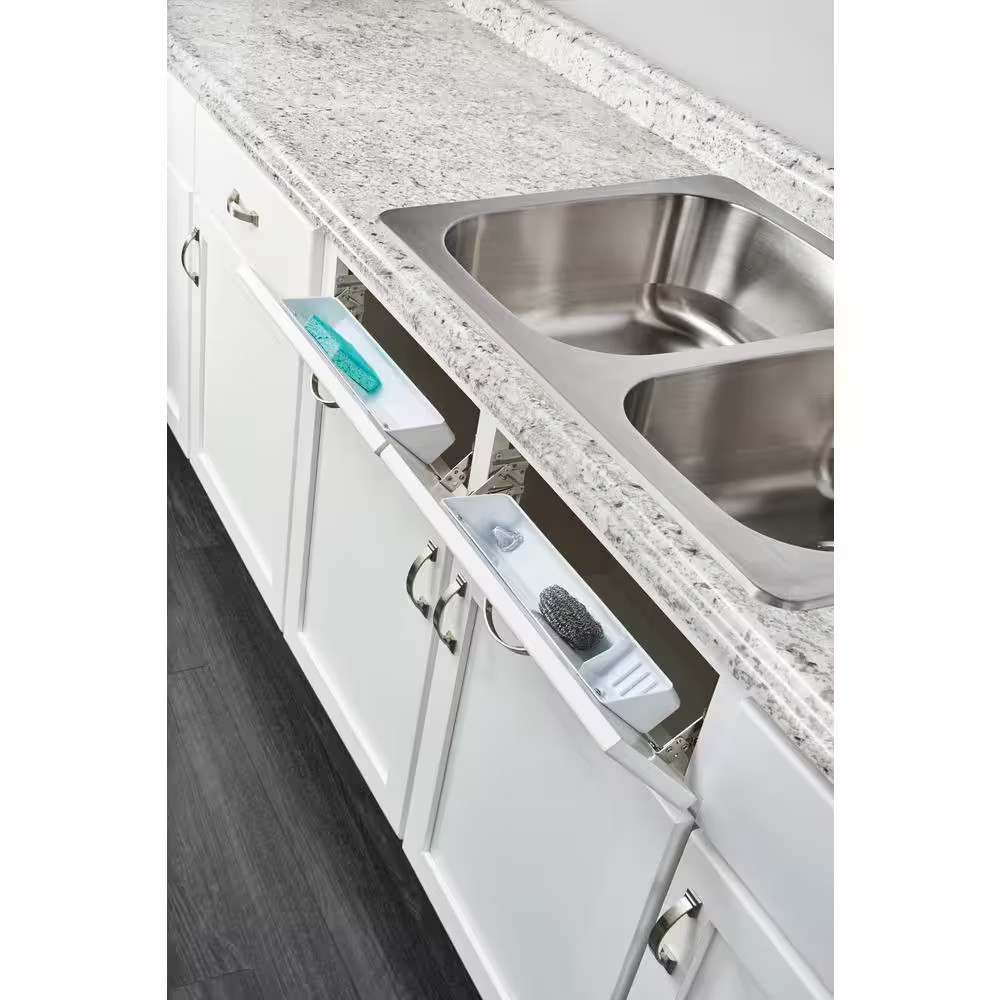 11 In. White Polymer LD Tip-Out Accessory Tray