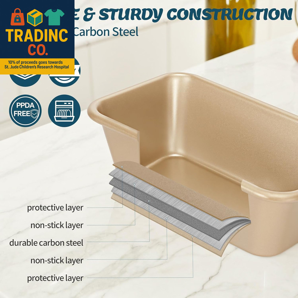 Baking Pans Set, Nonstick Stackable Bakeware Sets, Oven Pans for Cooking, 6 Pie