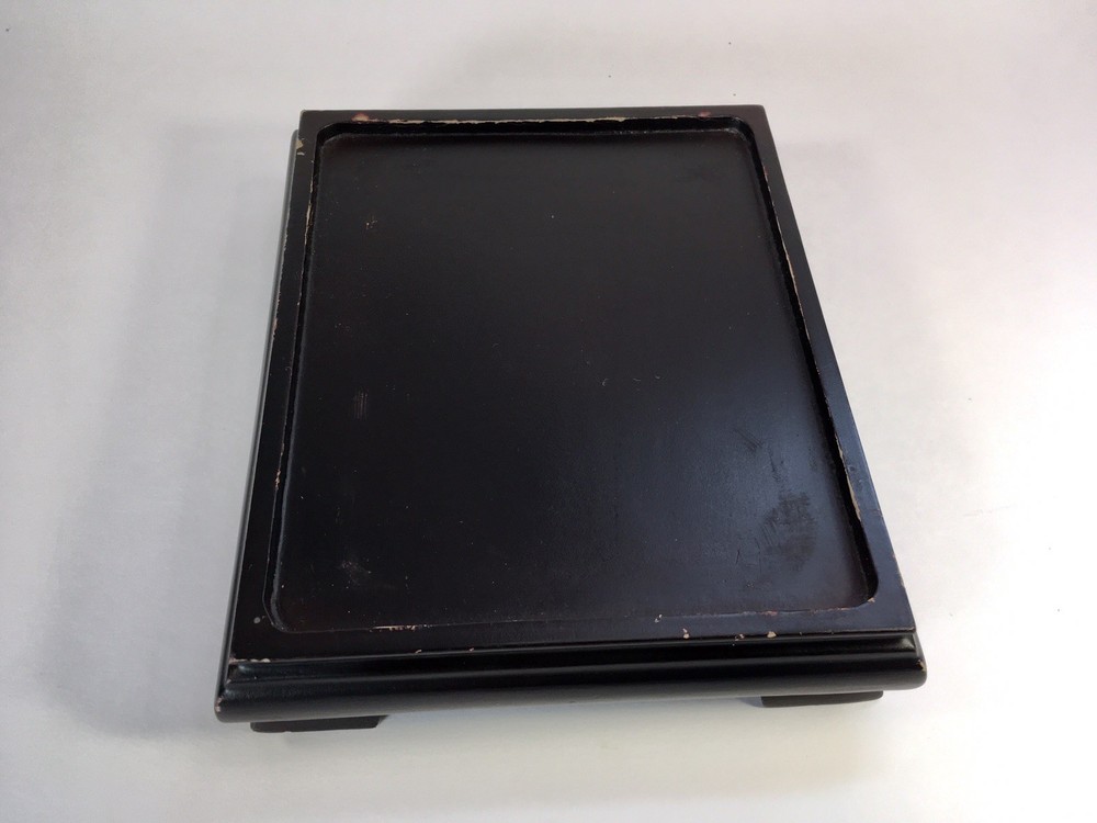 Rectangular Footed  Wooden Display Plaque Stand Base Figurine Plants 6"X7"