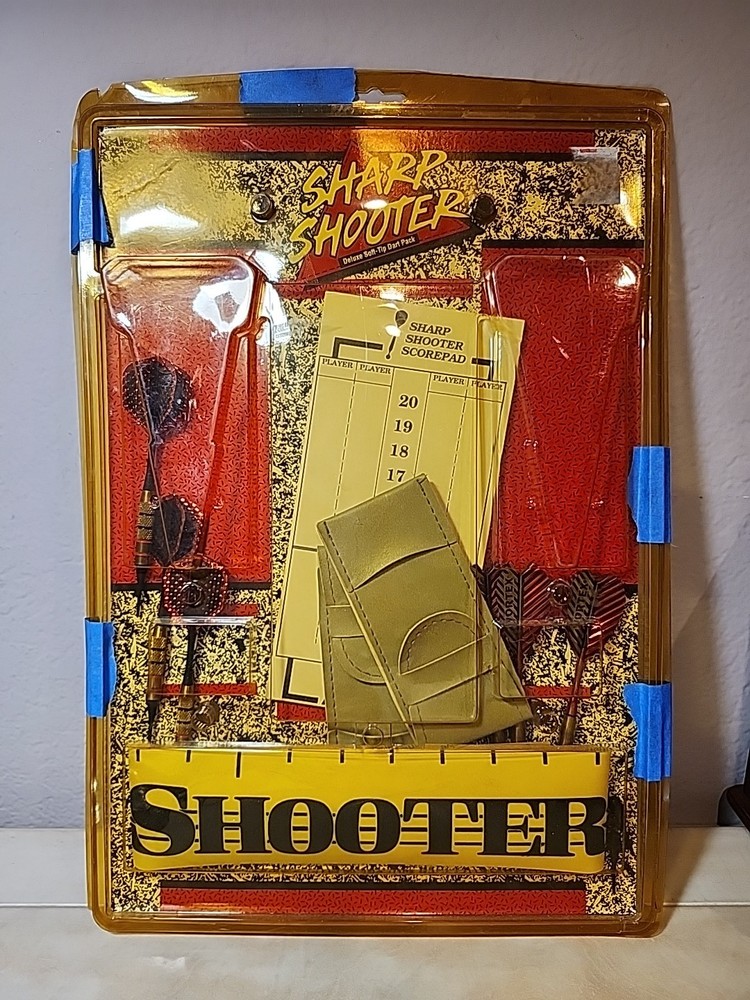 "Sharp Shooter" Deluxe Soft Tip Dart Pack 2 Dart set w wallets spare tips score