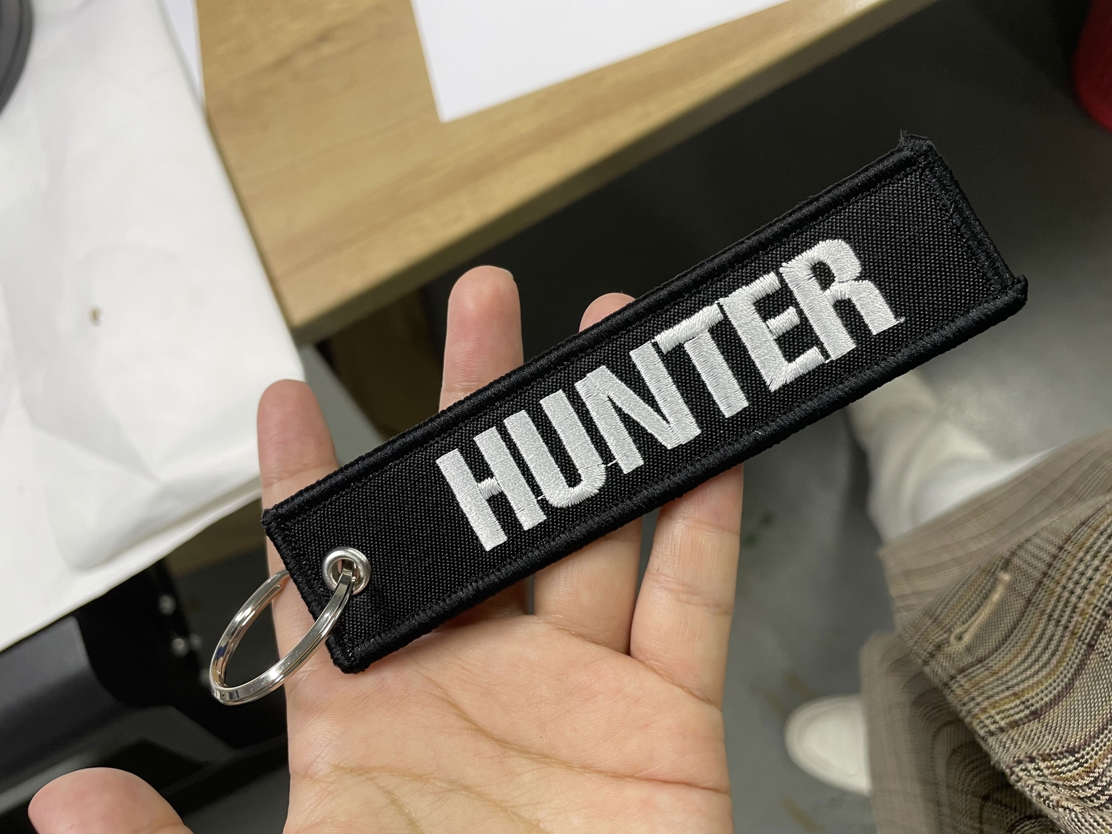 Customized key Chain Tag Motorcycle Outboard Double Sided Embroidered Keychain