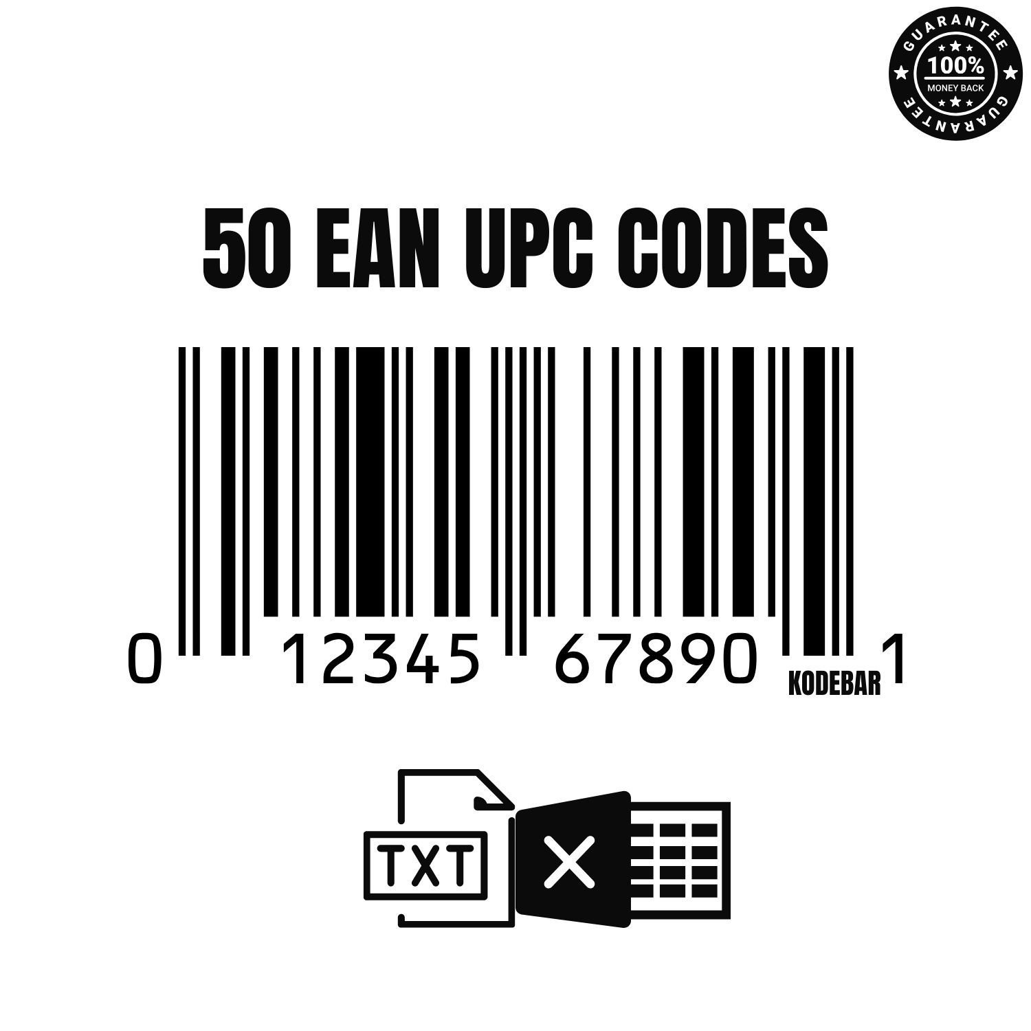 50 EAN UPC Codes for Amazon Certified GS1 Numbers Lifetime