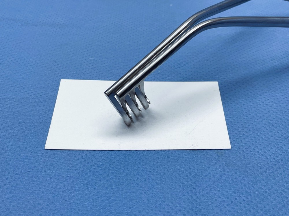 Codman 50-1362 Adson Retractor, 9.5", Angled, 3x3 Sharp Prongs, Germany