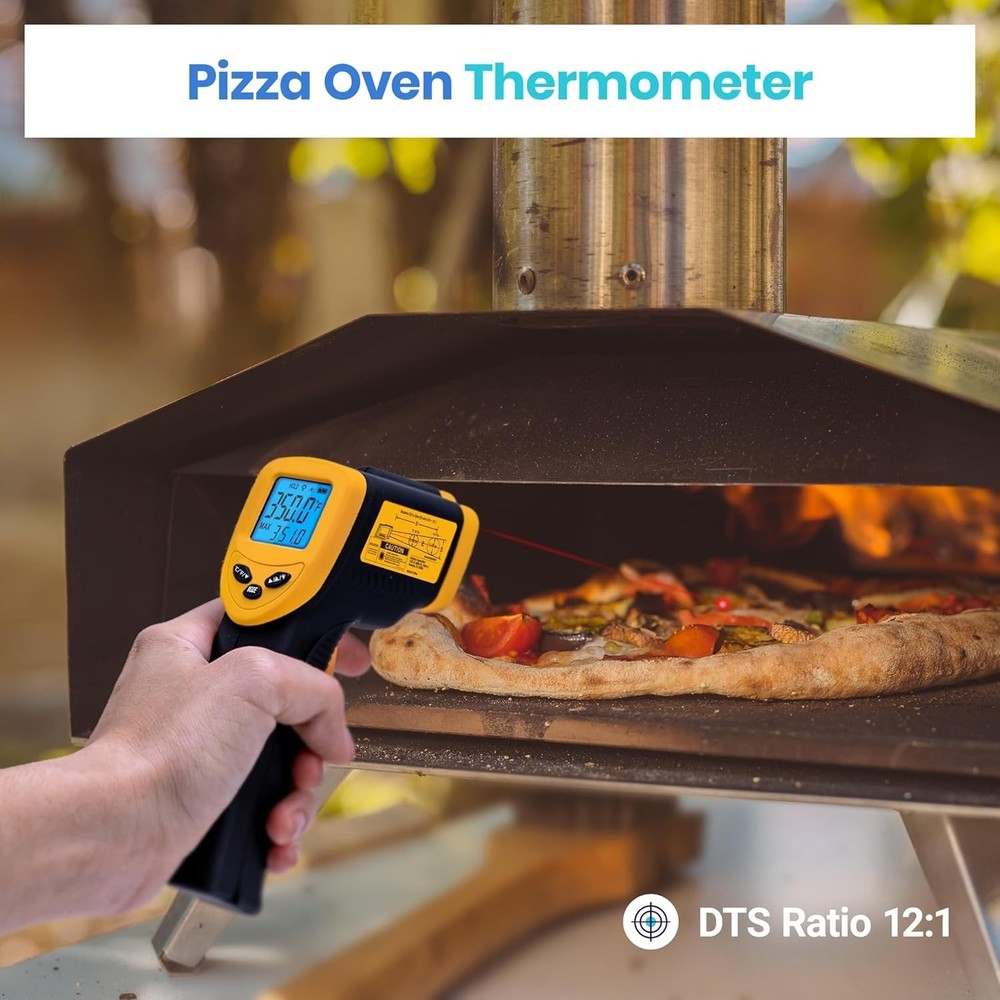 Fast-Reading Infrared Thermometer with Backlit Display - Adjustable Emissivity