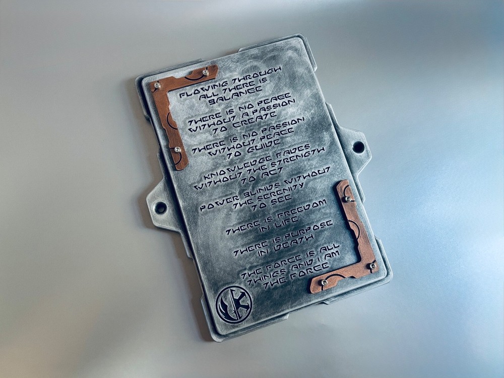 Gray Jedi Code Wall Plaque - Wall Mount Panel - Galaxy's Edge