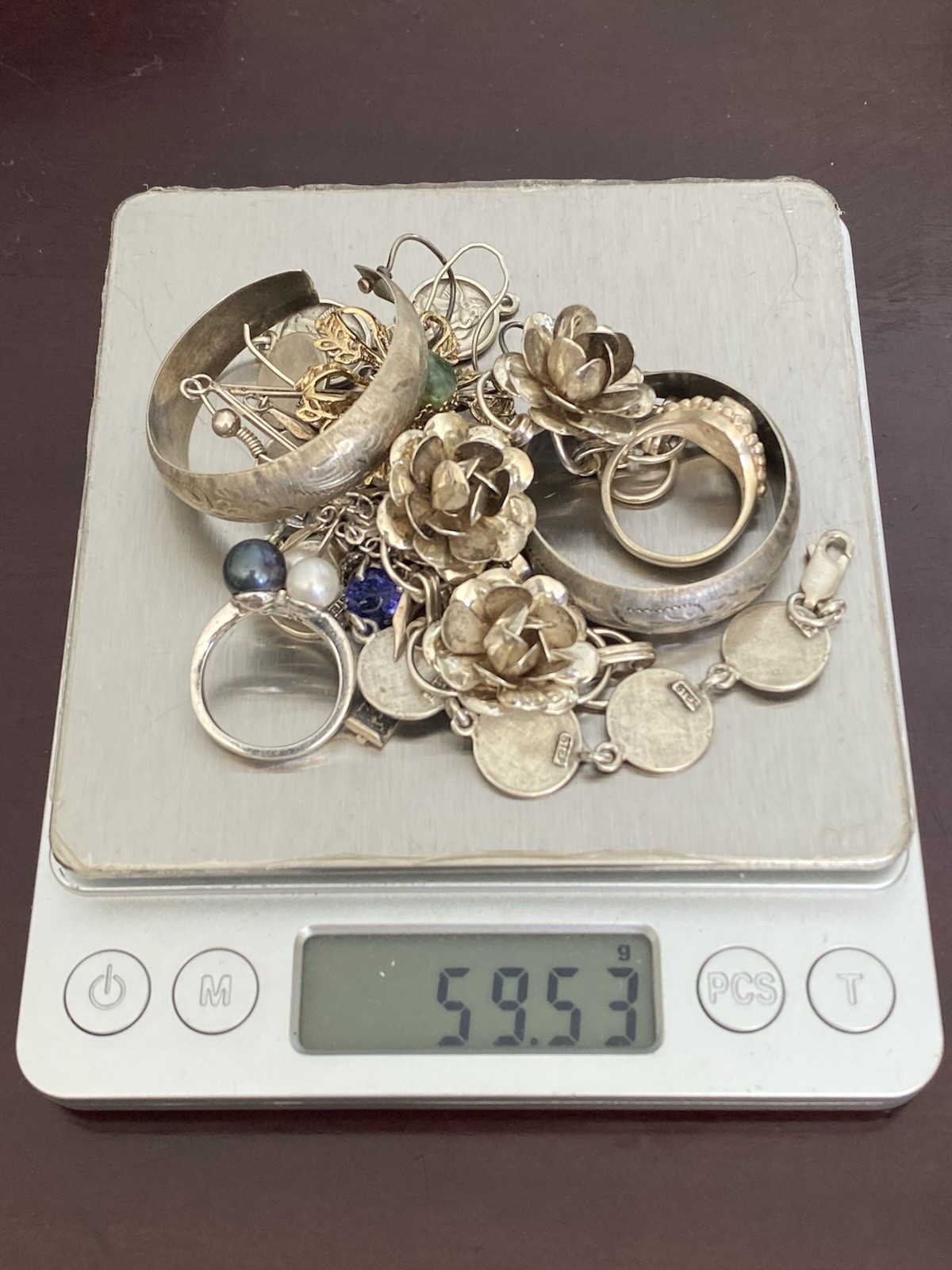 59 grams Sterling Silver Lot 925 Jewelry Rings Bracelets Pendant Earrings