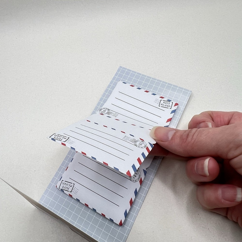 Air Mail Envelope Stand Up Sticky Note Pad School Lunch Notes