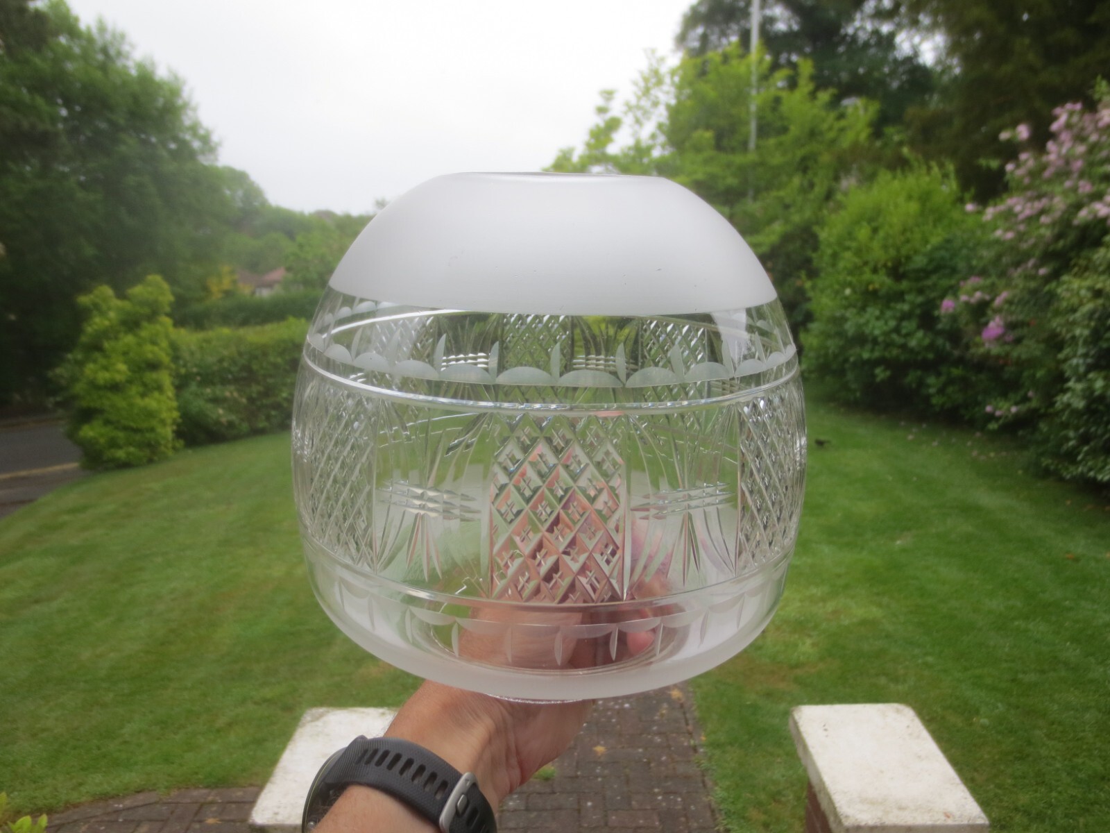 Superb Antique Victorian Cut Glass Duplex Beehive Oil Lamp Shade