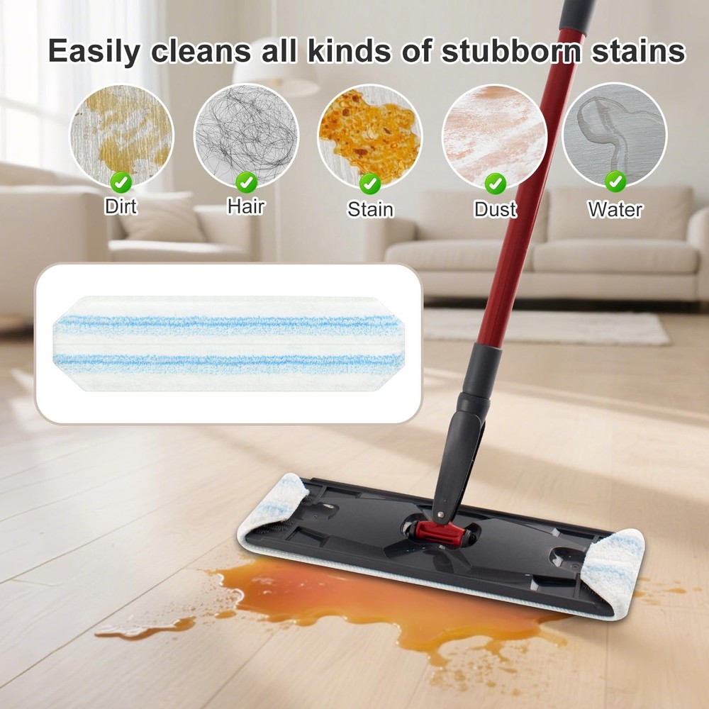 8 Pack Mop Pads Replacements Compatible with O Cedar H2prO Flat Mop System Mi...