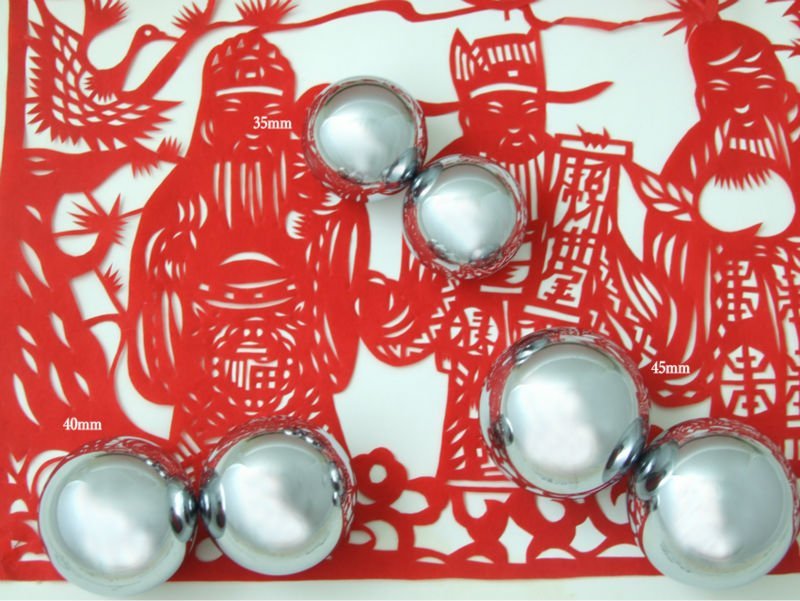 Baoding Balls Solid Stainless Steel 40mm 2pcs For Wrist Strengthening Relaxation