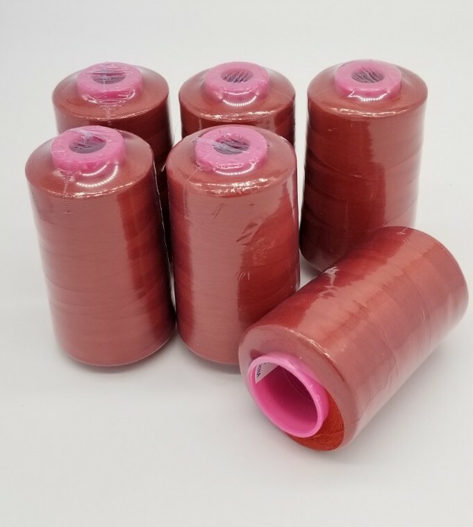 6 BIG SPOOLS RUST 6000 YDS per Spool Serger Sewing Machine Thread Cones T27 S/2