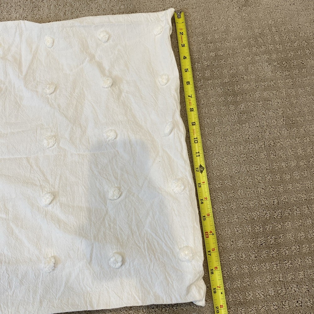 NWOT Pillowcase White Pom Pom Square
