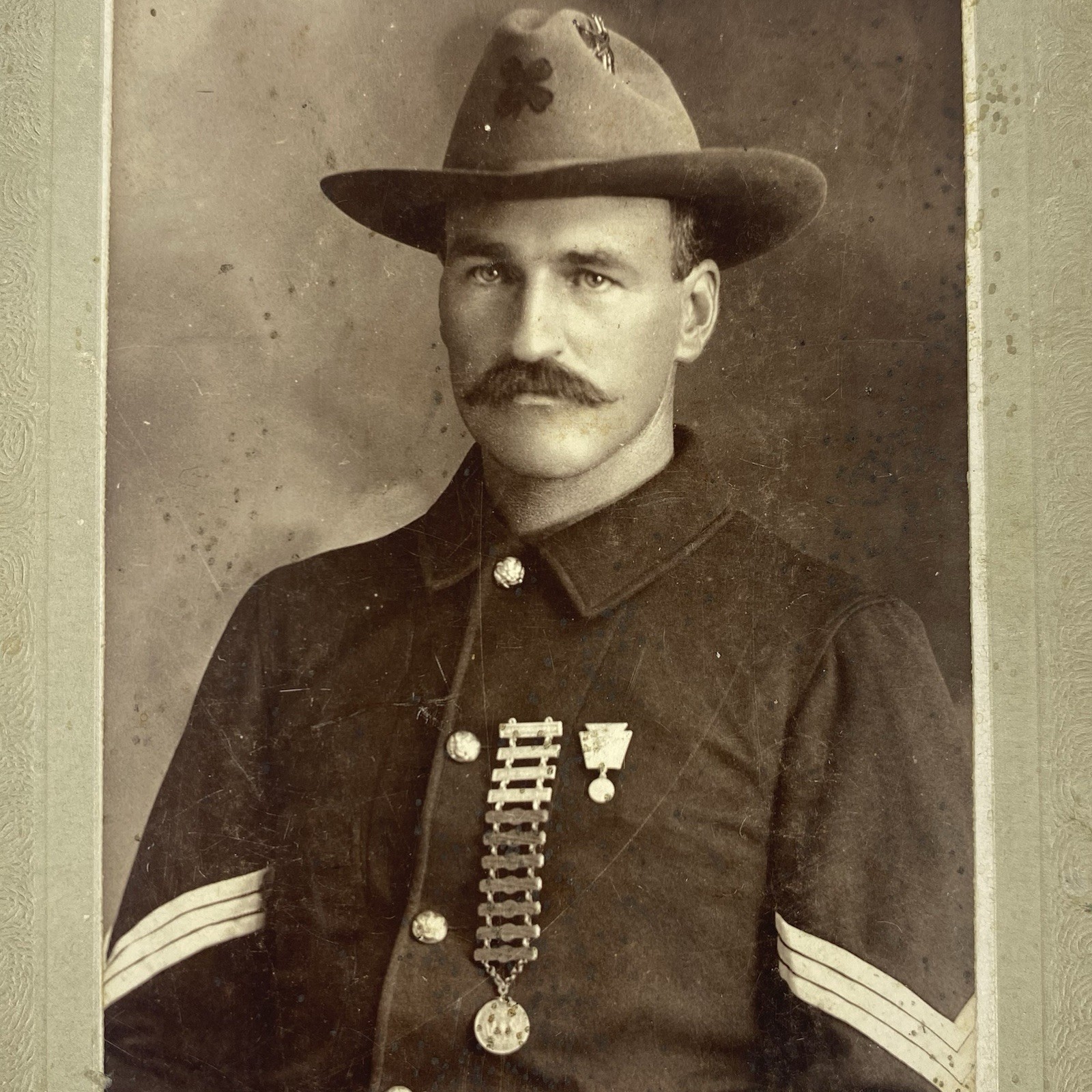 Spanish American War Soldier Cabinet Photo Pennsylvania Guard 2nd Army Corp Sgt