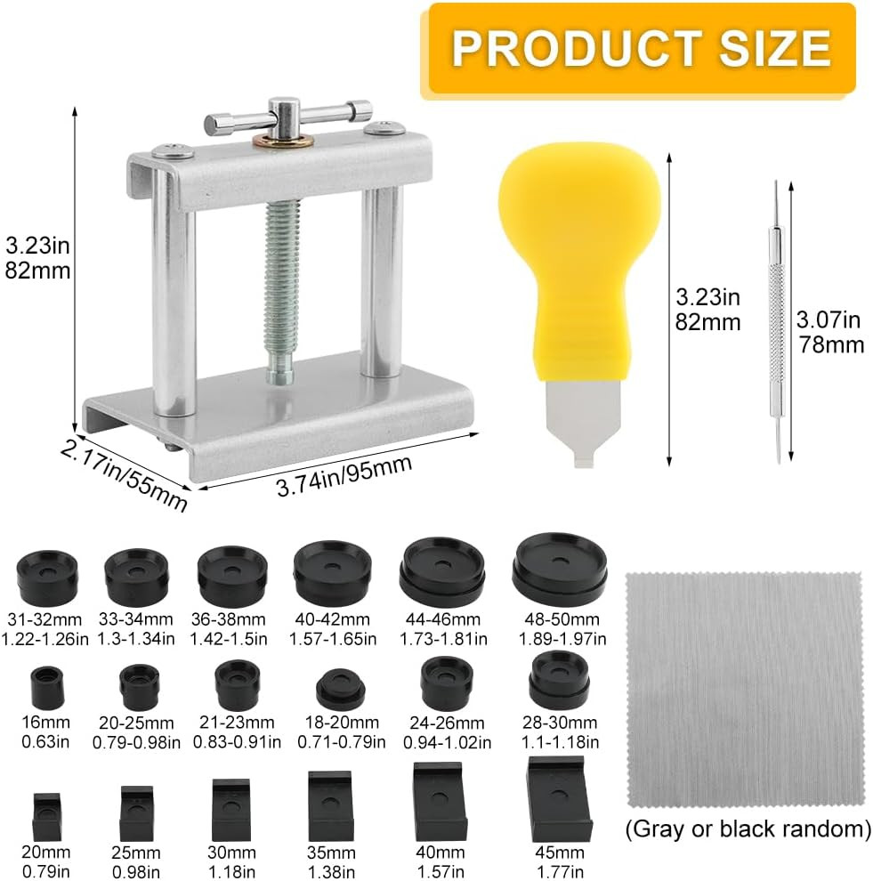 Watch Press Tool Set - Case Closer with 18 Molds, Crystal Press, Battery Replace