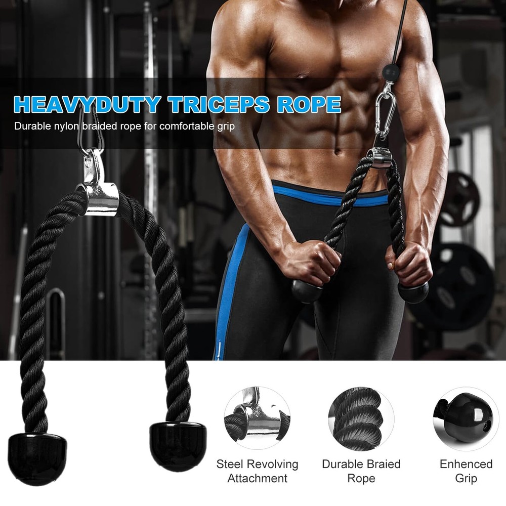 Wall Mounted Pulley System, Low Cable Machine Pulley System for LAT Pulldown,...