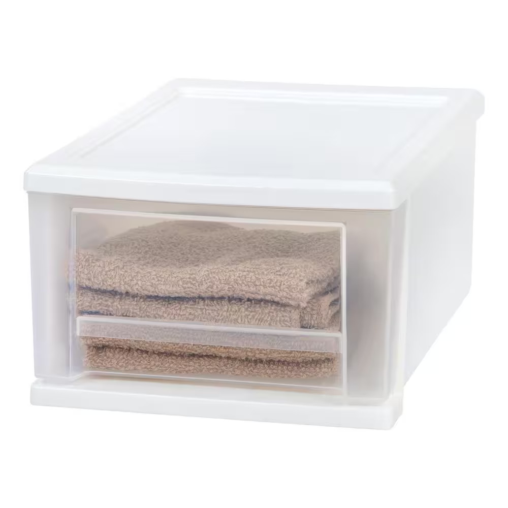 Stacking Storage Bin in White (Holds Approx. 7 Qt.)