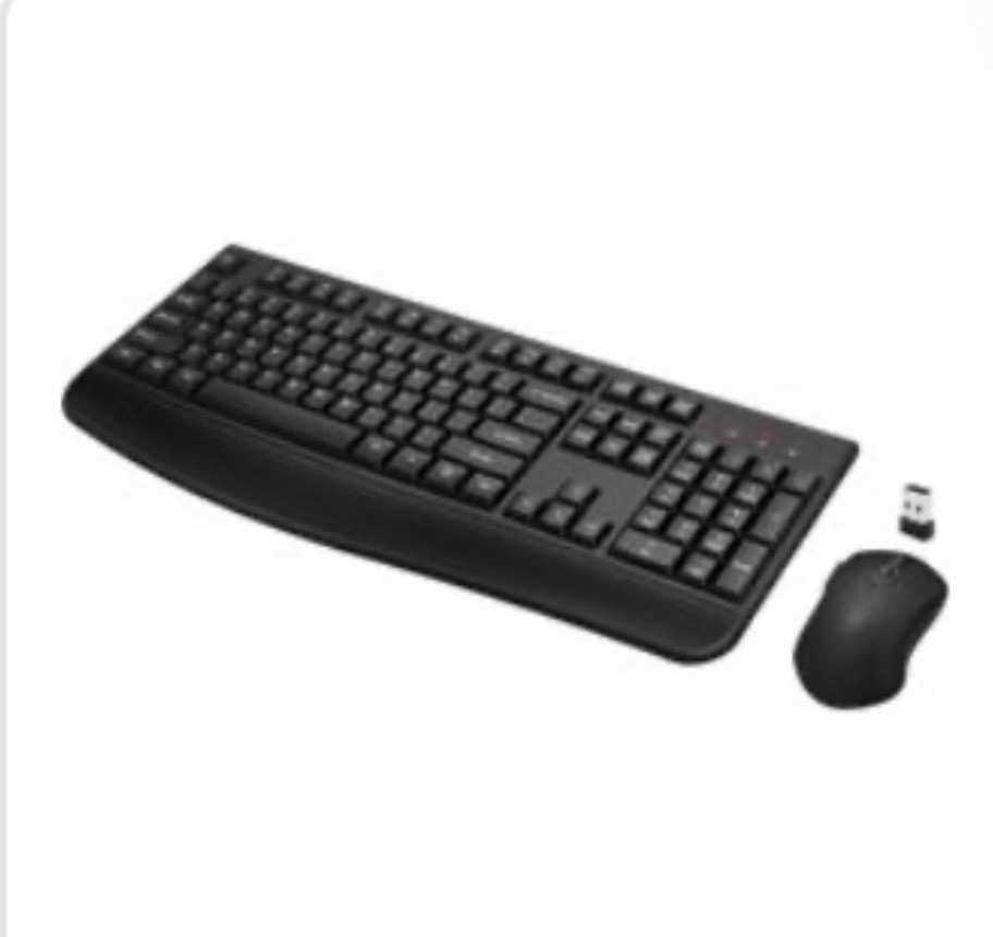 Battery Powered Wireless USB Keyboard and Mouse Ergonomic Combo Full-Sized Quiet