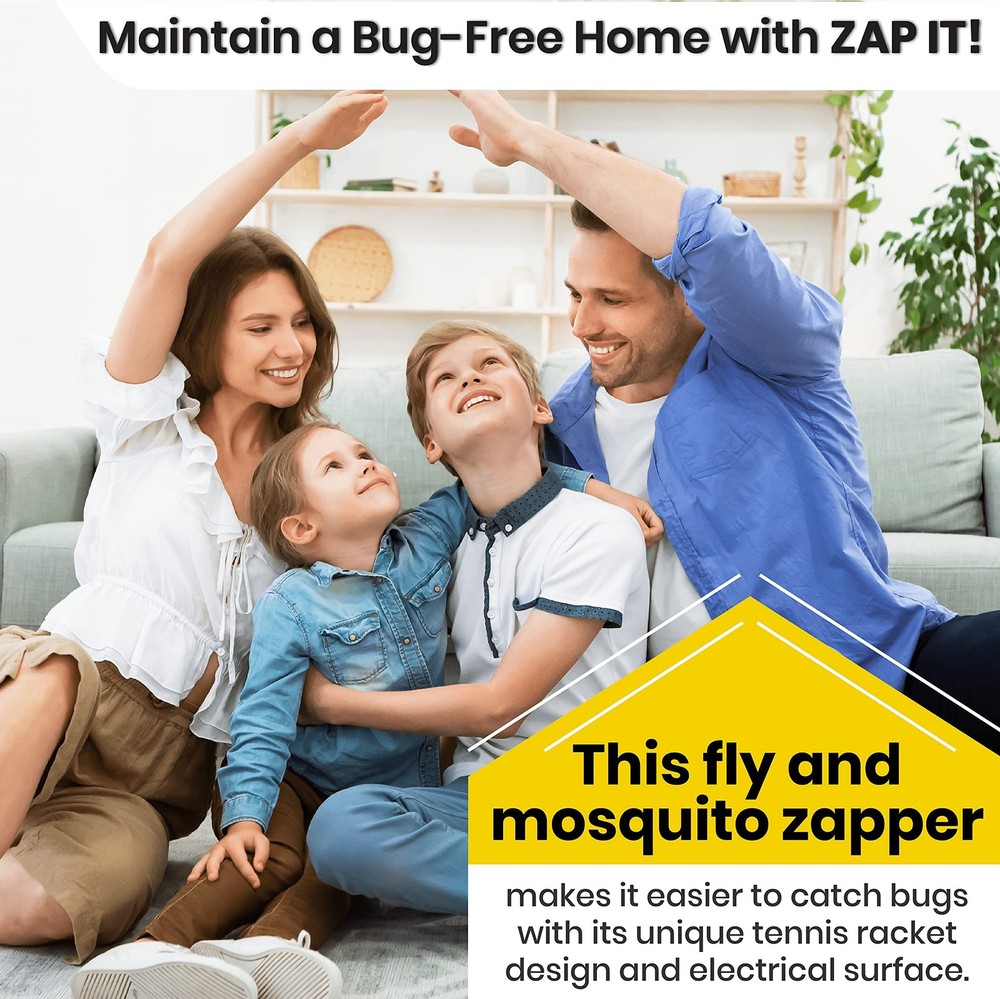Zap It Bug Zapper Battery Powered (2xAA ) Bug Zapper Racket, 3,500 Volt, 2 Pack