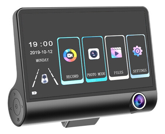 Front+interior+rear Three Camera Hd Driving Record