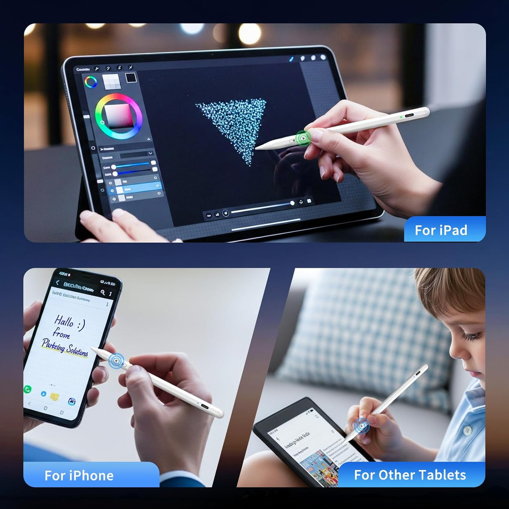 iPhone iPad Pencil for iOS & Android Touch Screens, New Designed 15 Mins Fast Ch