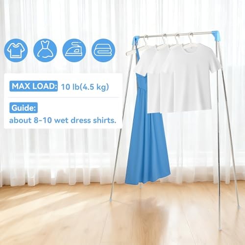 Twist-to-Lock Portable Clothes Drying Rack, Foldable Garment Rack for Basic