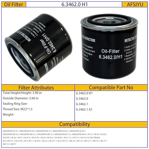 6.3462.0 Oil Filter Element Replacement Compatible with Air Compressor