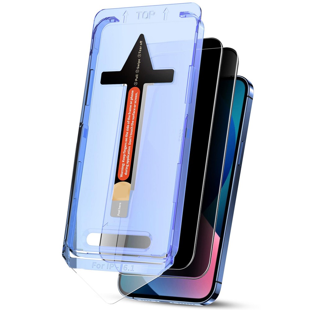 2PCS For iPhone 16 Pro Max 15 14 13 Privacy Screen Protector +Auto-Alignment Kit