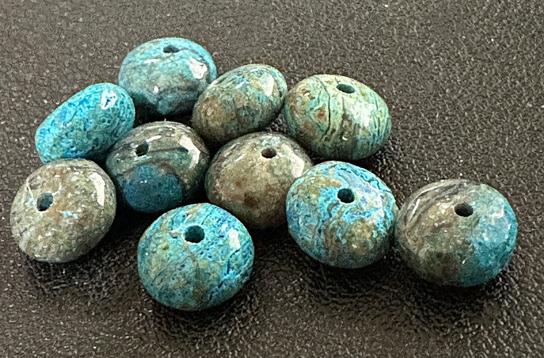(10) Original Navajo Indian Turquoise Beads Reservation Period 1920's