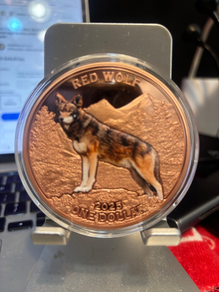 RED WOLF 5 Oz Copper Coin 1$ Mesa Grande 2025