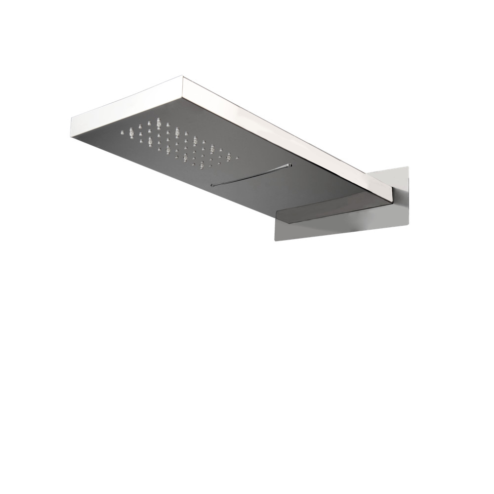 Rainfall/Waterfall 22" Chrome LED Shower Heads Rectangular Wall Mount Mixer Taps