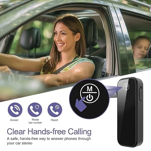 Aux Bluetooth Adapter for Car, 2 in 1 Bluetooth Transmitter&Receiver