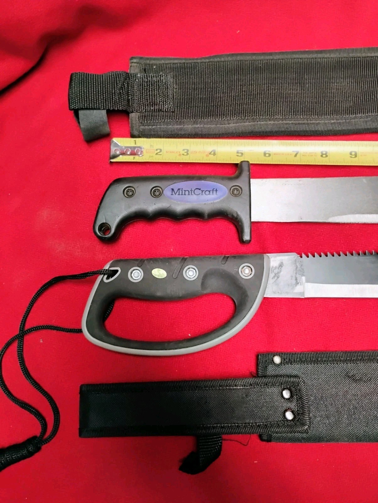 Mechete 2pc lot Mintcraft & Jungle King 21" & 15" blades with sheaths good cond