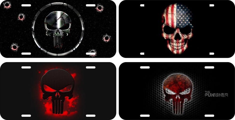 THE PUNISHER ASSORTED METAL LICENSE PLATE