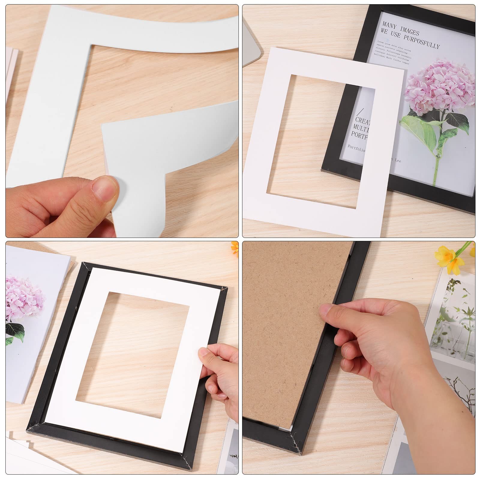 Prudiut 15 Pack 8x10 White Picture Mats, Frame Mattes for 5x7 Pictures Photo ...