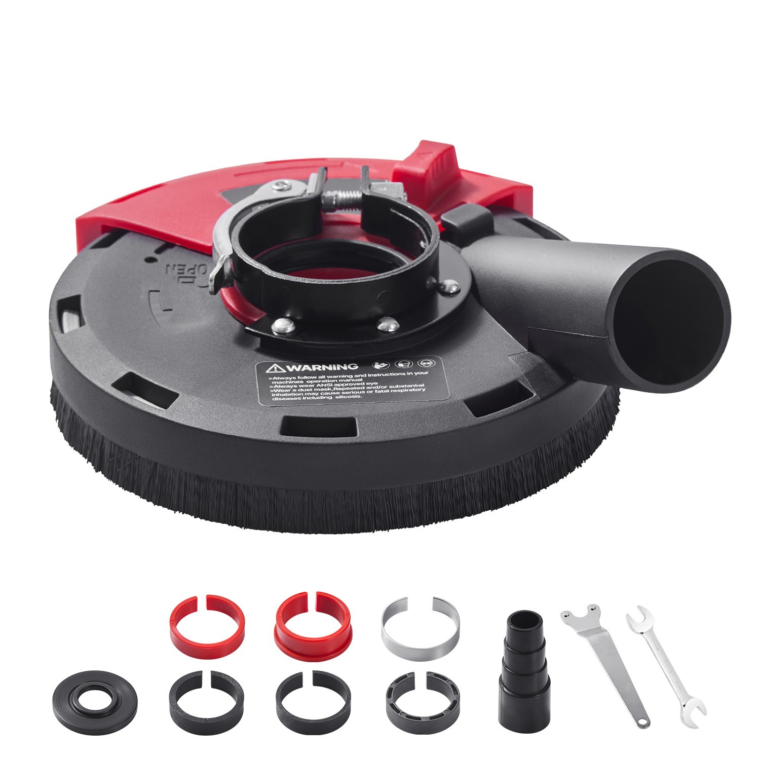 Uimoso Angle Grinder Dust Shroud 4-5 in w/ 6 Clamping Washers Connect to Vacuum