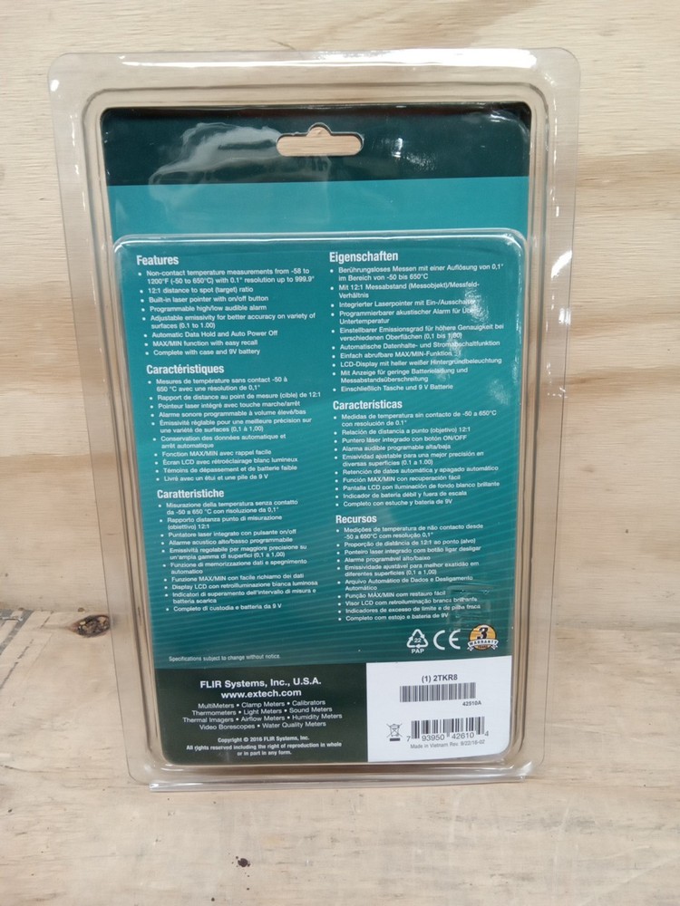 Extech 42510A Mini IR Thermometer, with Wide Temperature Range