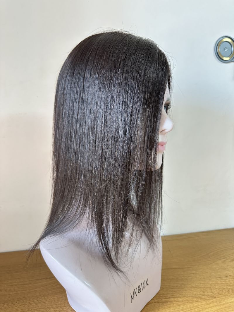 6"X6"Mono Skin with Silk Top Part Area,100%Fine Virgin Human Hair Topper 10"~30"