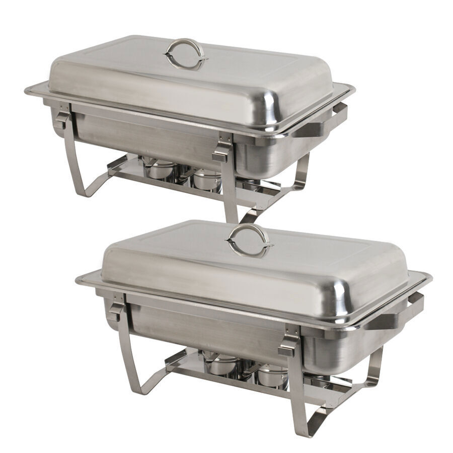 Stainless Steel Rectangular Chafing Dish Full Size Buffet Catering Lot 2~8 Quart