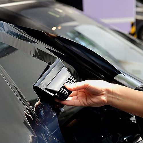 Small Squeegee, Non-Slip Handle Rubber PPF Squeegee for Window Cleaning, Black