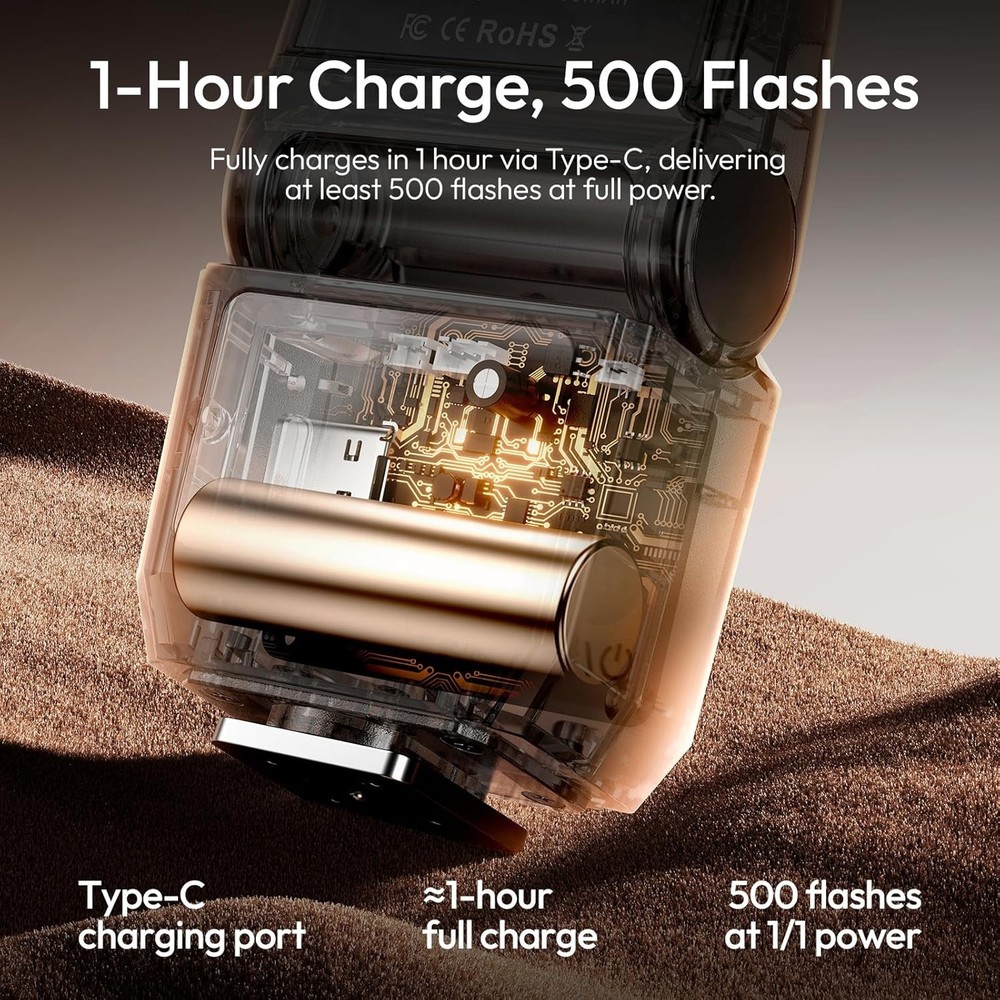SL03 Camera Mini Flash Speedlite with Video Light for Beginners Basic, GN8 65...