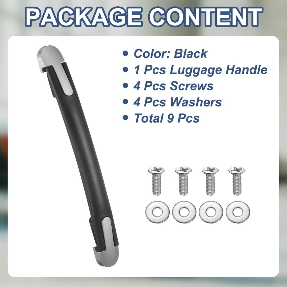 Luggage Handle 7.87" x 0.9" (L x W) Plastic Pull Handle Grip Replacement Black