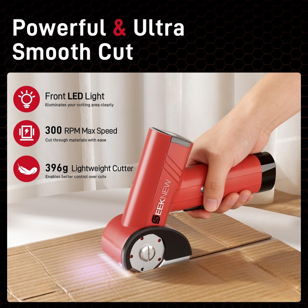 Cordless Scissors with Display, 4-Speed Adjustment Power Cutter for Cardboard...