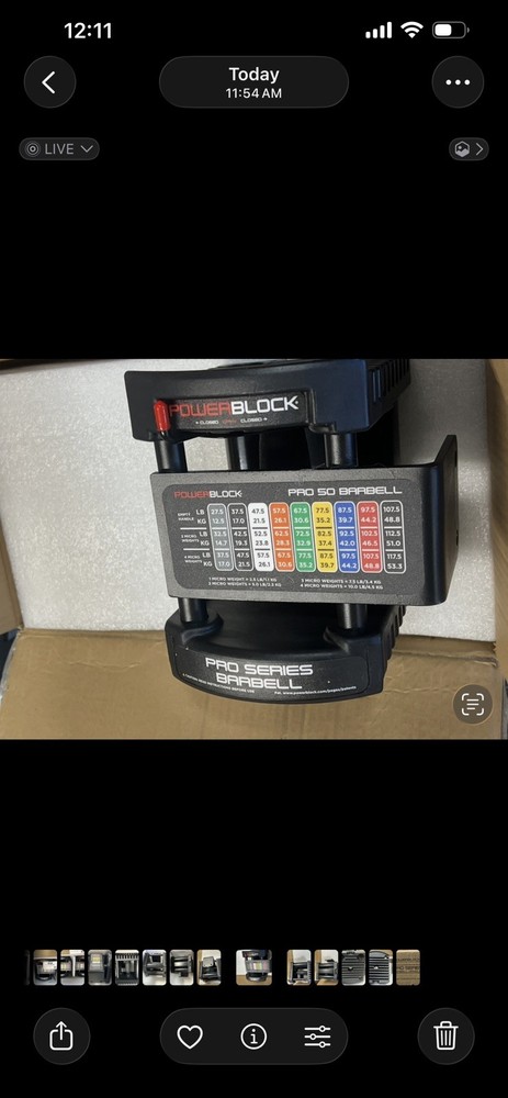 Powerblock Pro Exp Straight Barbell Ends Handles NO WEIGHTS Read!