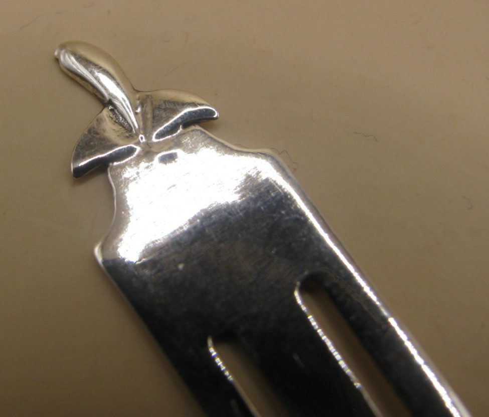 Unusual Solid Silver 925 Bookmark With A Tail Topper - Whale / Mermaid / Fish