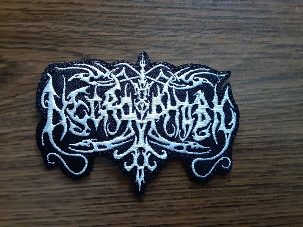 NECROPHOBIC,IRON ON WHITE  EMBROIDERED PATCH