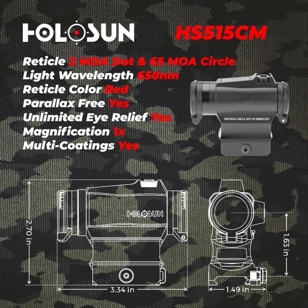 Holosun HS515CM Optical Red Dot Sight